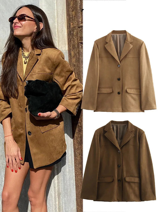 Cozy Lapel Pocket Blazer