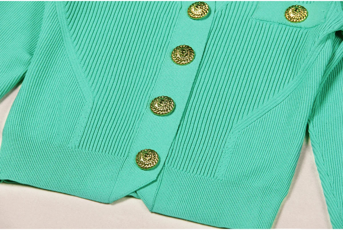 High-end Spring and Autumn New Fashion Women's Knitted Jacket Slim Elegant Commuter Knitted Top Cardigan Hidden Button Sweater