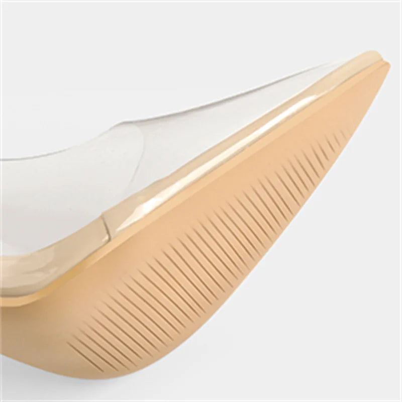 Clear Buckle Strap High Heel Pointed Toe Pumps for Women