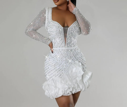 Rhinestone Mini Dress