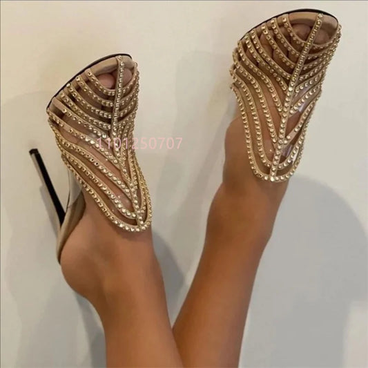 Rhinestone Buckle Stiletto Heels