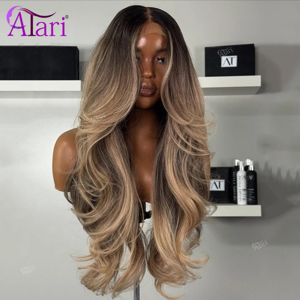 Highlighted Body Wave Human Hair Wig