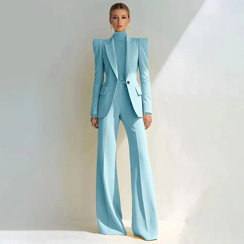 Stylish Double Breasted Two Piece Pantsuit for Women
