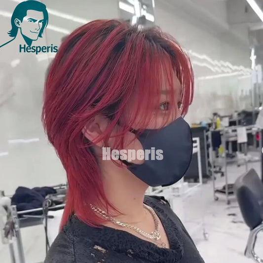Crimson Ombre Mullet Wave Wig