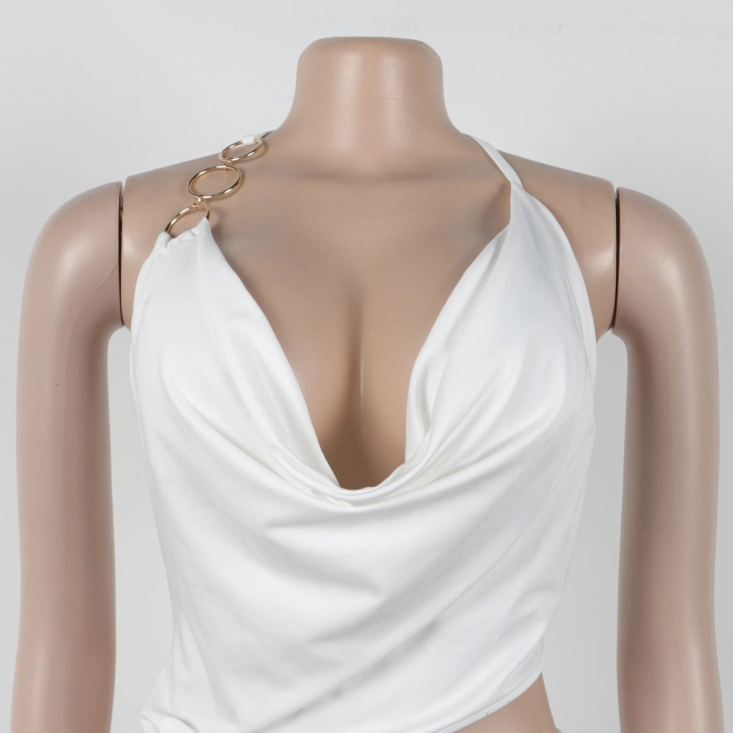Elegant Slim-Fit Elastic Neck Strap Jumpsuit for Women