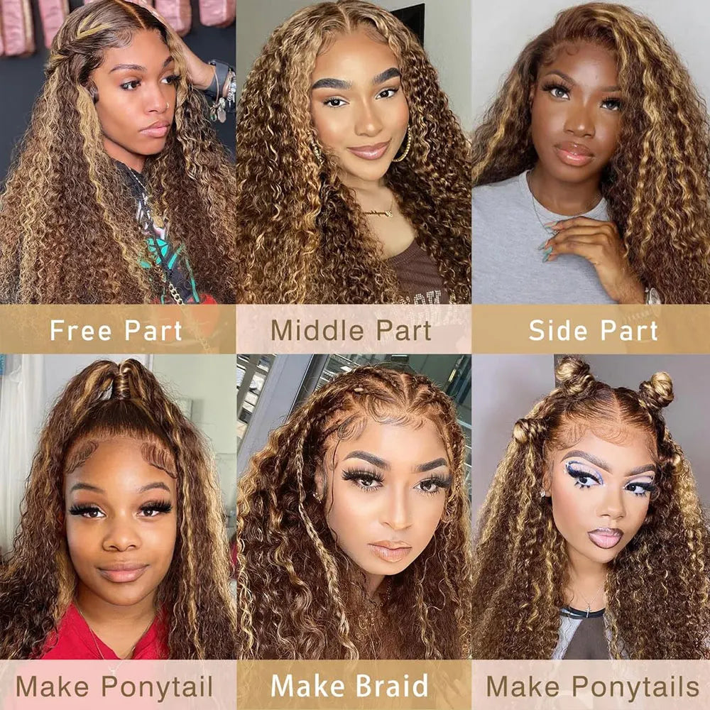 Preplucked Deep Wave Glueless Human Hair Lace Front Wig For Women