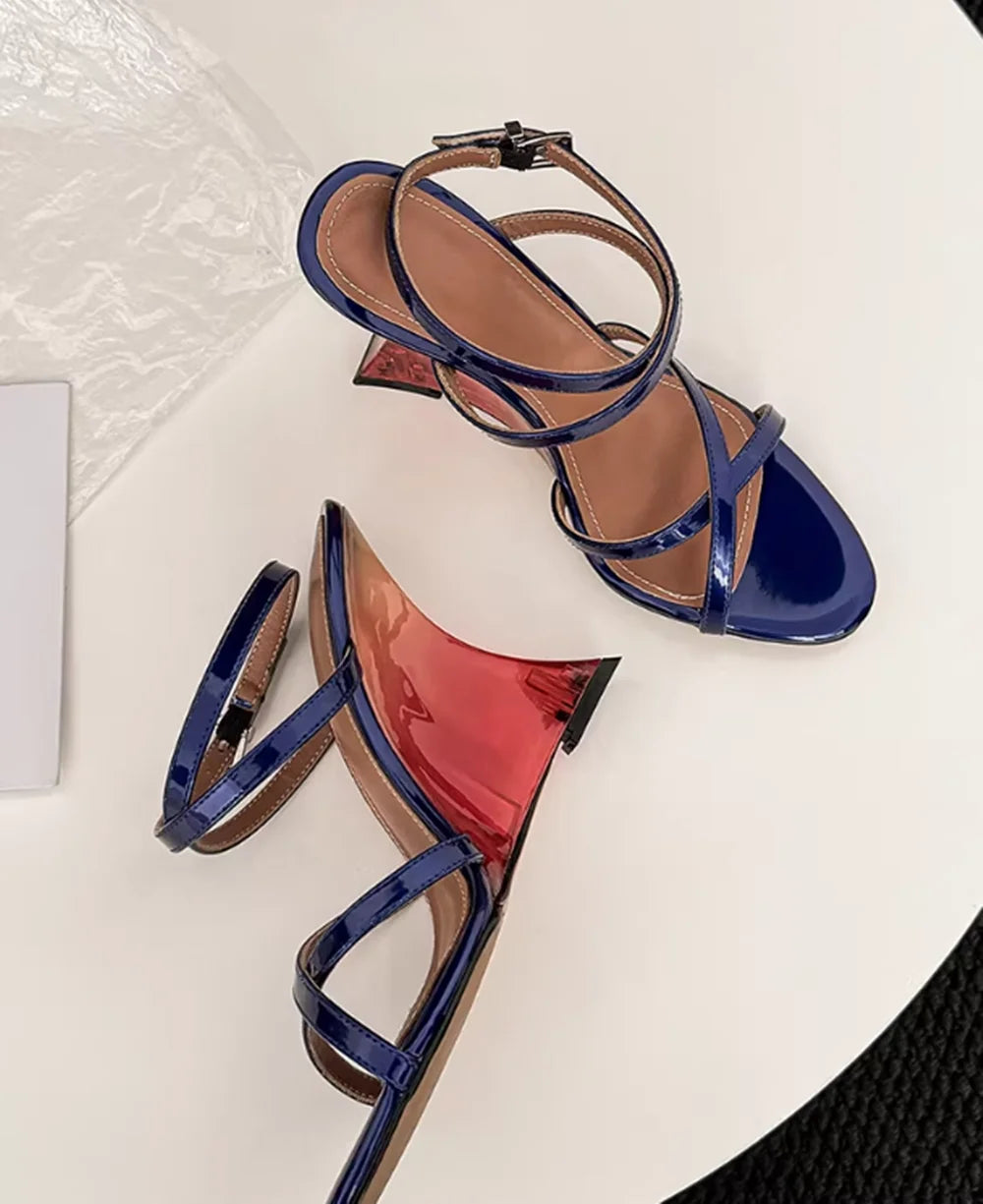 Metallic Gold Strappy Wedge Sandals