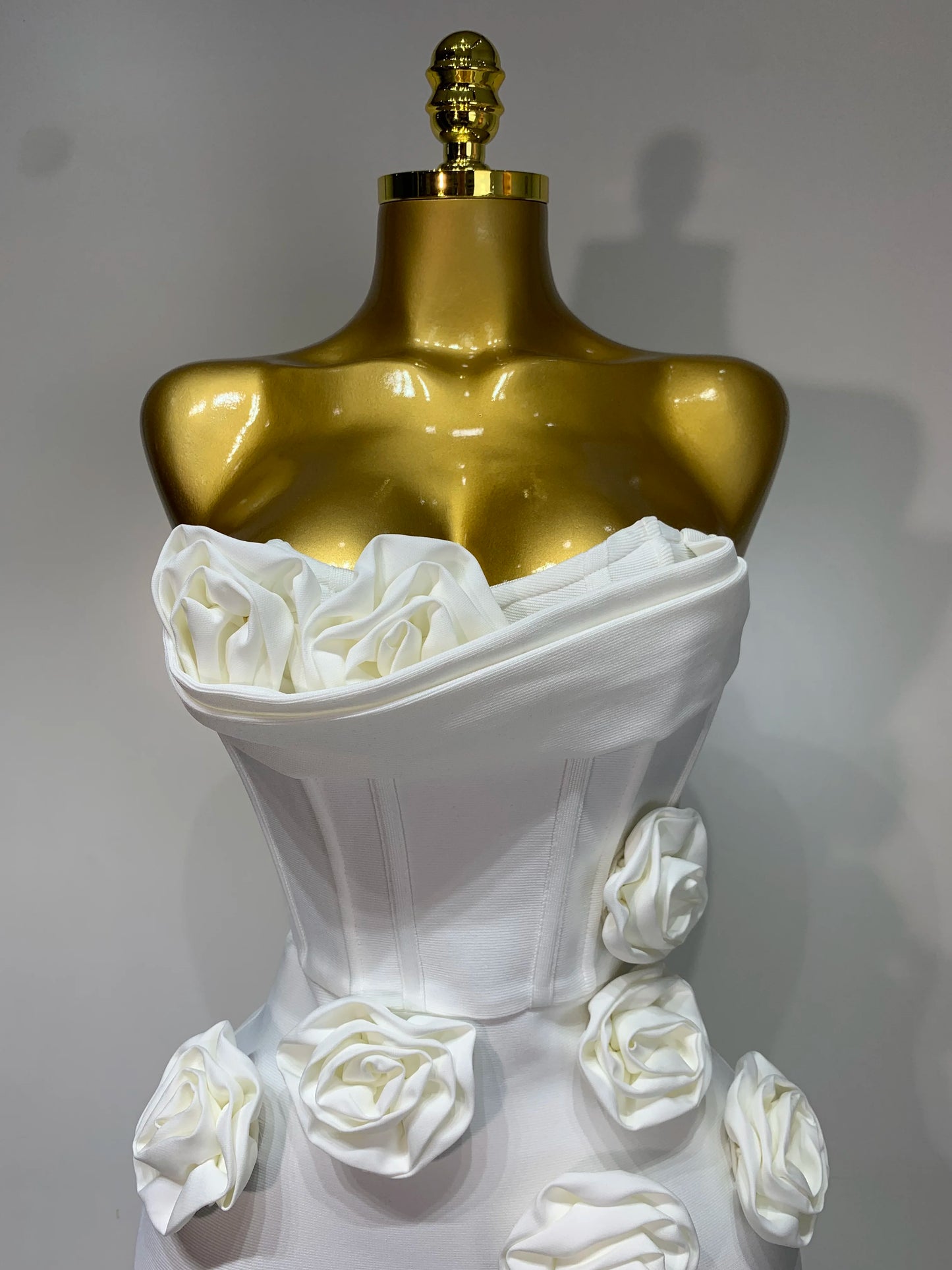 2025 Newest Women Sexy Strapless Backless Red Flower Midi Bandage Dress Celebirty Elegant Evening Club Party Birthday Dresses