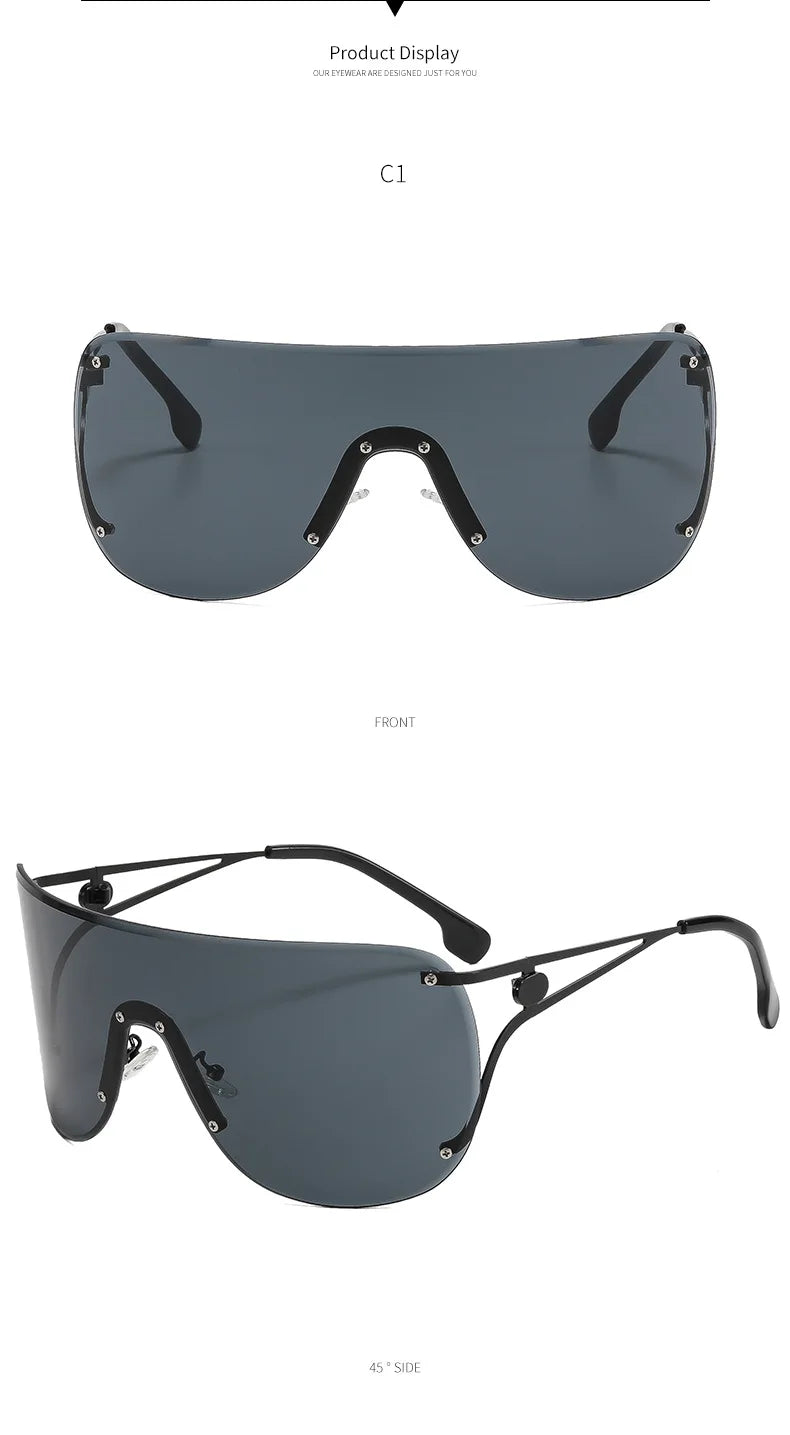 Oversized Shield Fashion Sunglasses