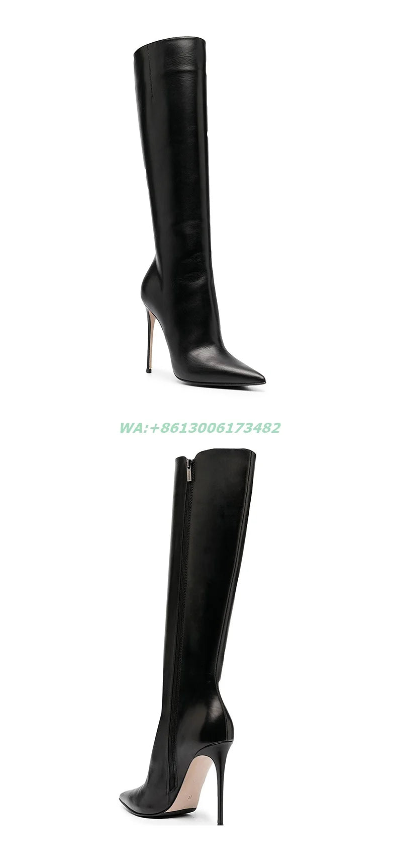 Sexy Lady Pointed Toe 12Cm High Heel Boots Women Knee High Pointy Stilettos Boots Plus Size Skinny Boots