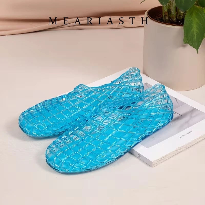 Breathable Hollow Jelly Slip On Casual Flats for Women