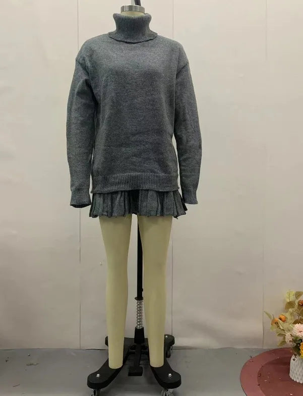 Cotton Linen Pleated Skirt Set