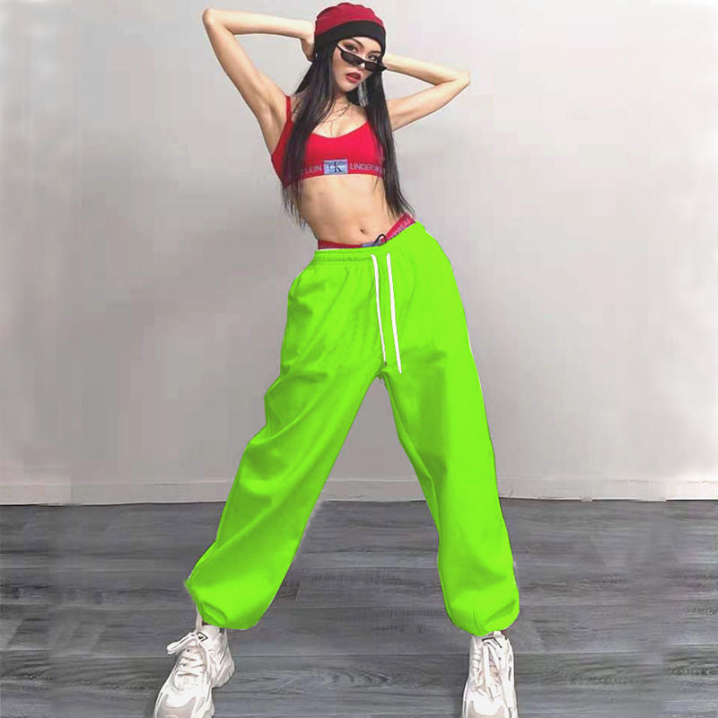 Green Straight Womens Sweat Sports Hippie Pants Sweatpants Joggers Jogging Fashion Baggy Trendeez Loose Trousers Woman Casual