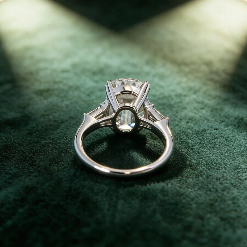 Old European Cut Moissanite Sterling Silver Ring for Women