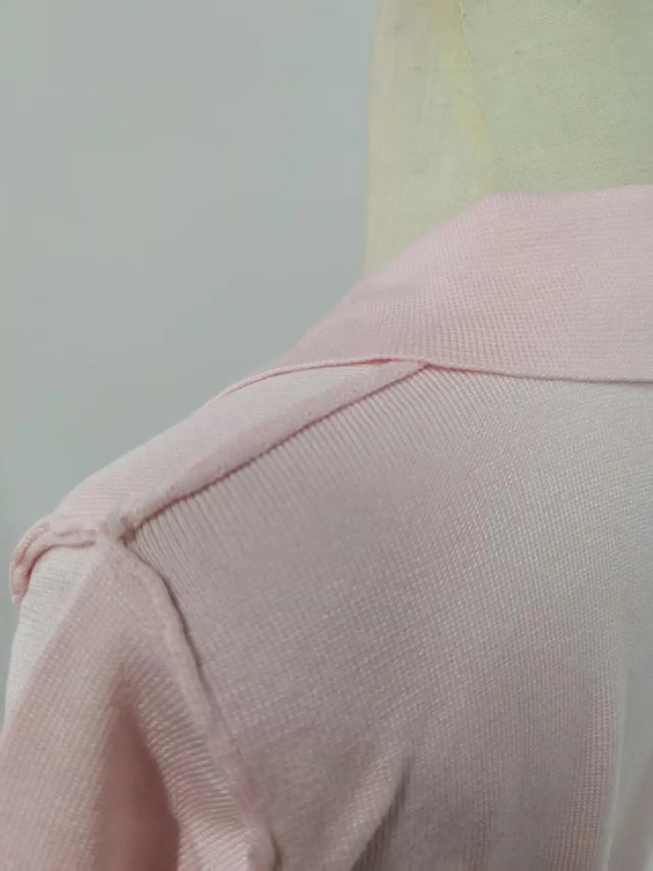 Casual Slim Fit Pink Breathable Knit Polo Top For Women