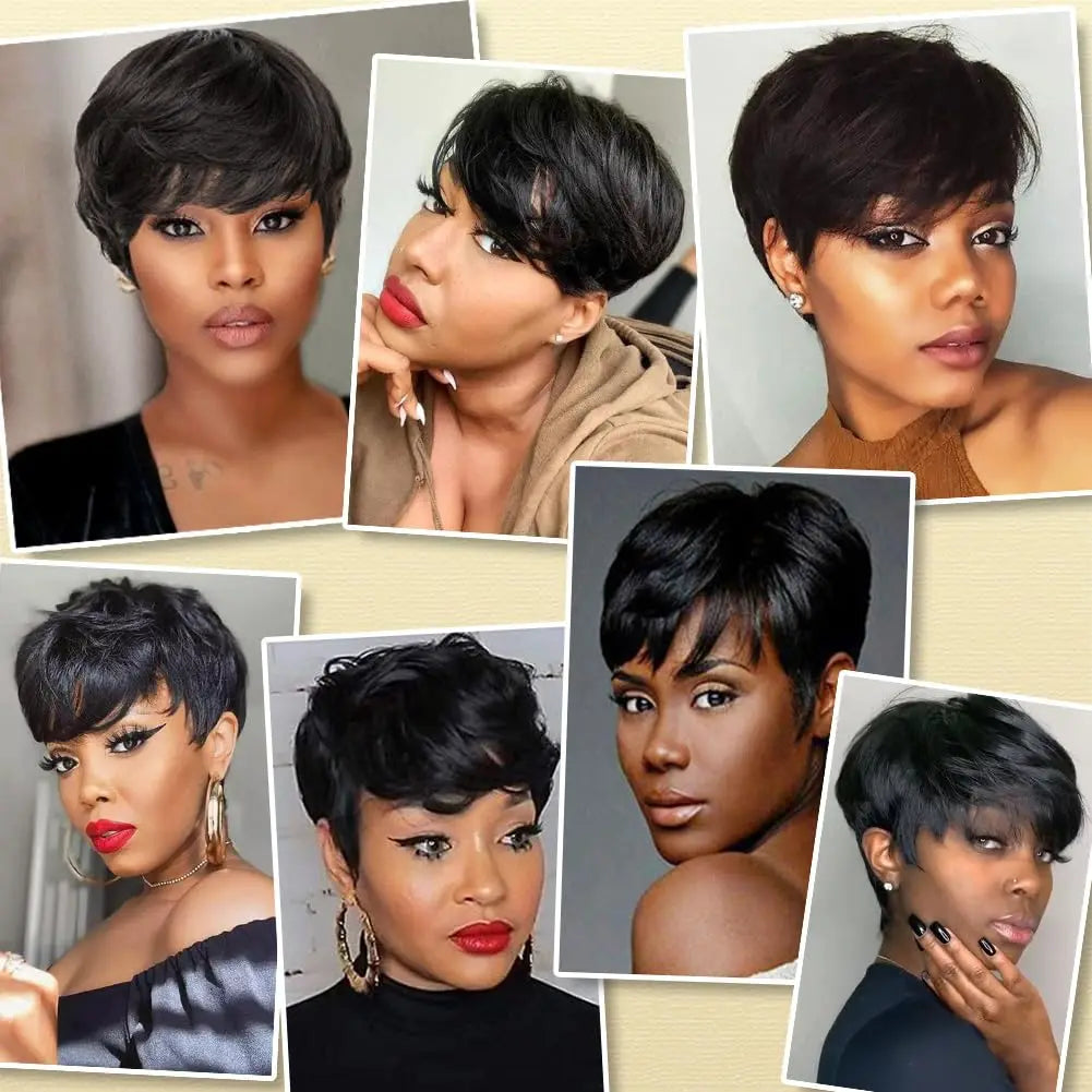 Straight Brazilian Human Hair Short Bob Wig For Women