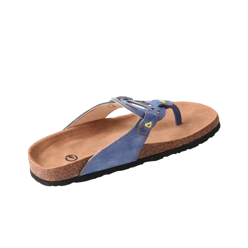 Herringbone Leather Flat Slippers