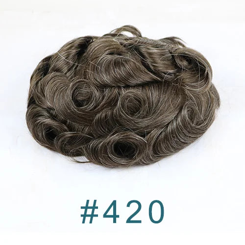 Natural Curly V Loop Hair Replacement Toupee for Women
