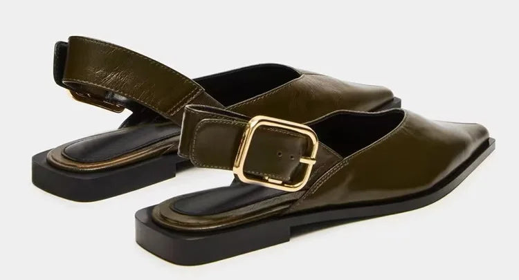 Comfortable Leopard Print Buckle Strap Flat Sandals for Women