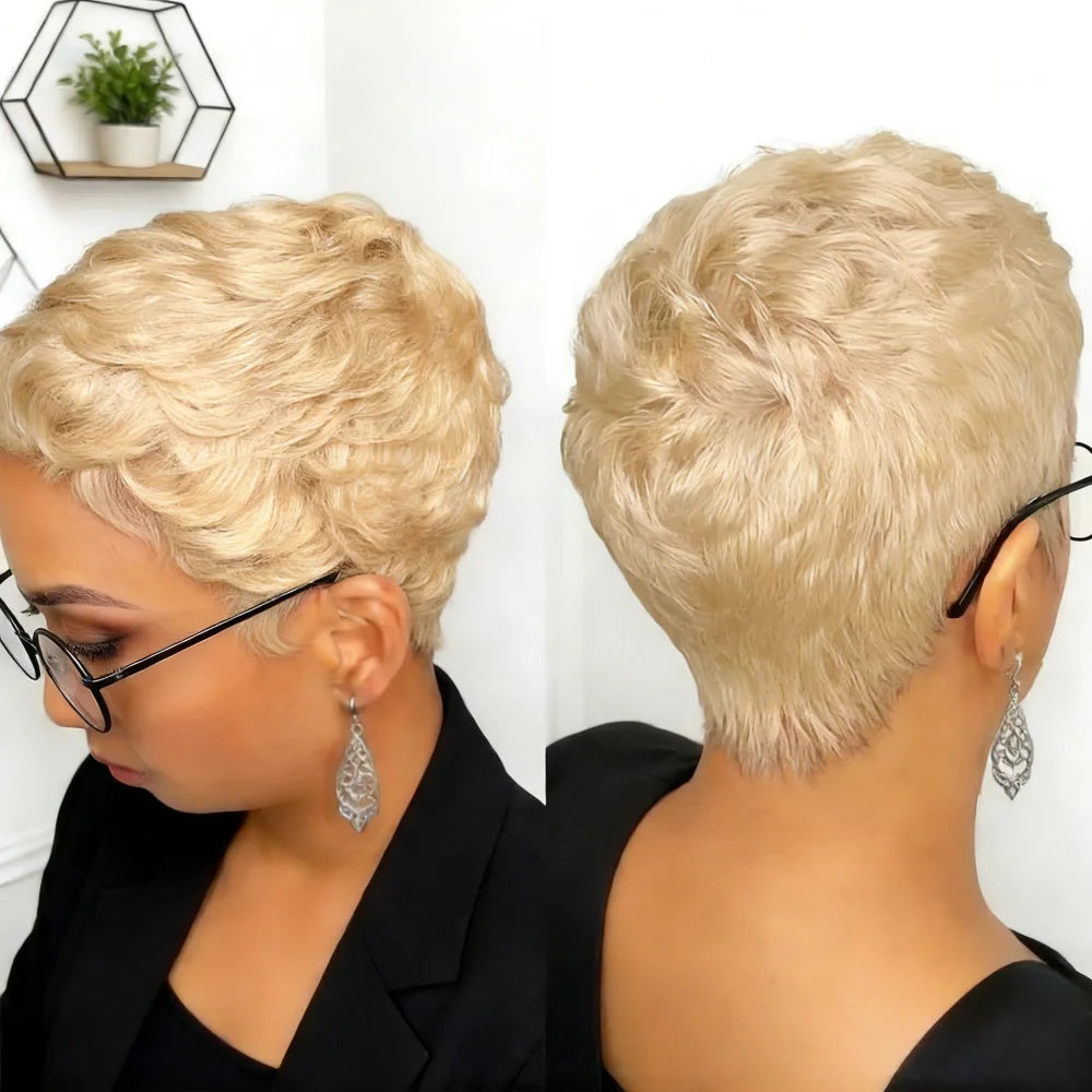 Elegant Straight Pixie Cut Human Hair Wig For Women