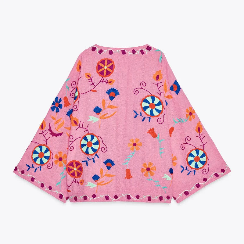 Embroidered Print Jacket