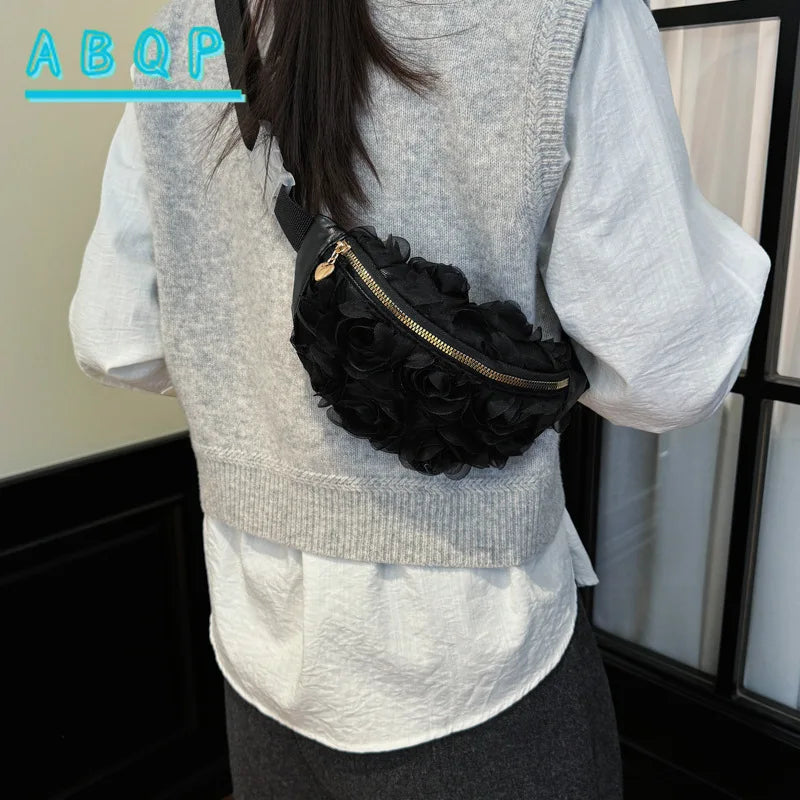 New Women's Waist Bag Flower Shape Fashionable Women's Waist Bag Lace Luxury Lightweight Women's Crossbody Bag High Quality