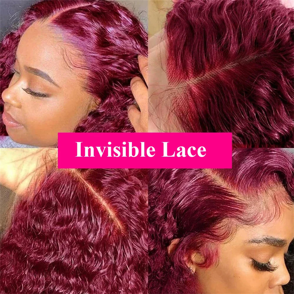 Deep Wave Lace Front Brazilian Human Hair Bob Wigs For Women