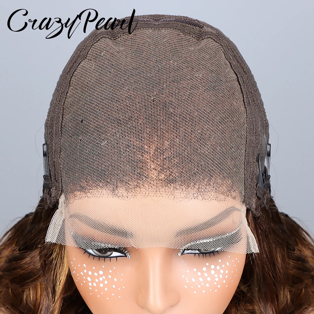 Human Hair Ombre Loose Wave Lace Closure Bob Wig for Women