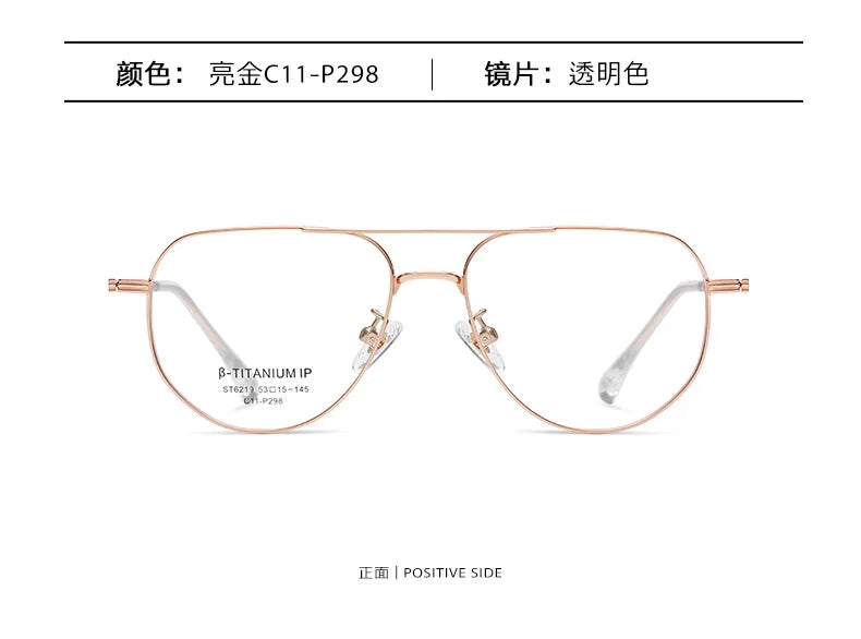 Blue Light Blocking Pilot Metal Reading Glasses For Women