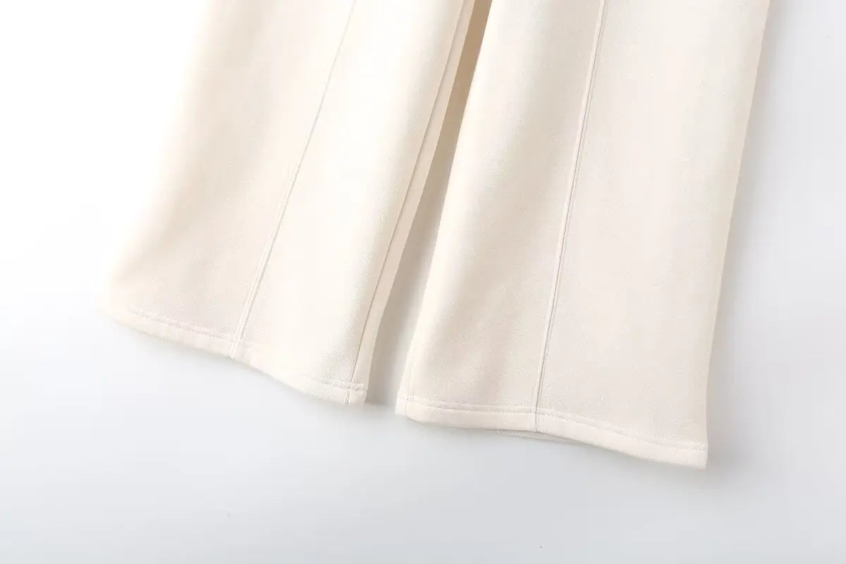 Retro Zipper Bomber Jacket and Velvet Pants Two Piece Set for Women