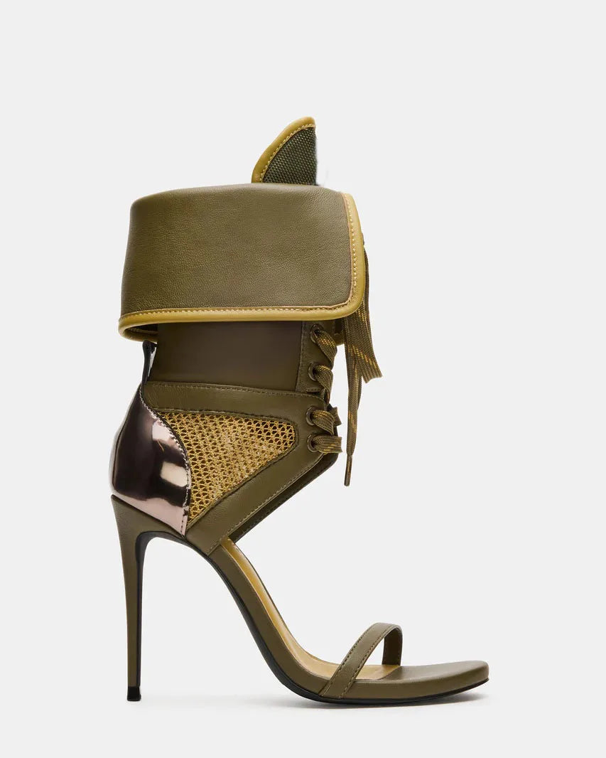 Open Toe Mesh Stiletto Ankle Boots