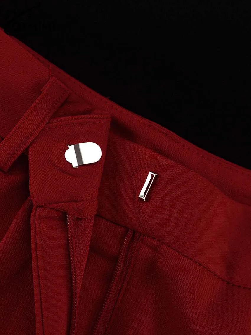 Bold Red Pockets Two Piece Set