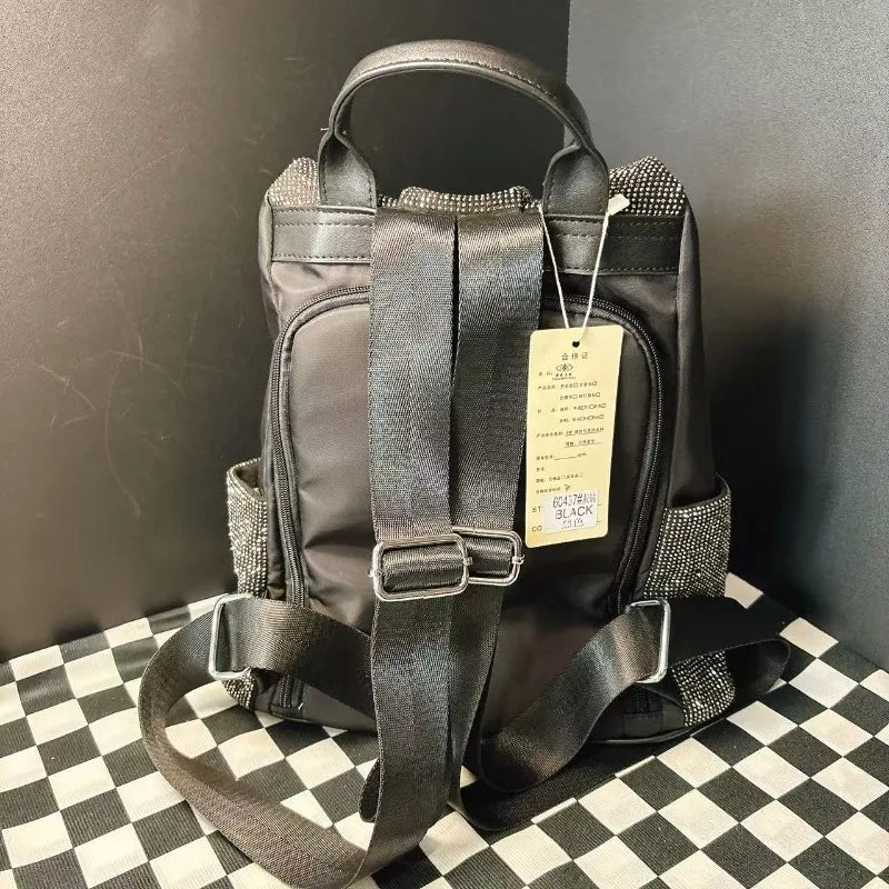 ABQP New Women's Diamond Backpack Large Capacity Women's Backpack Multifunctional Fashion Hot Diamond Casual Travel Backpack