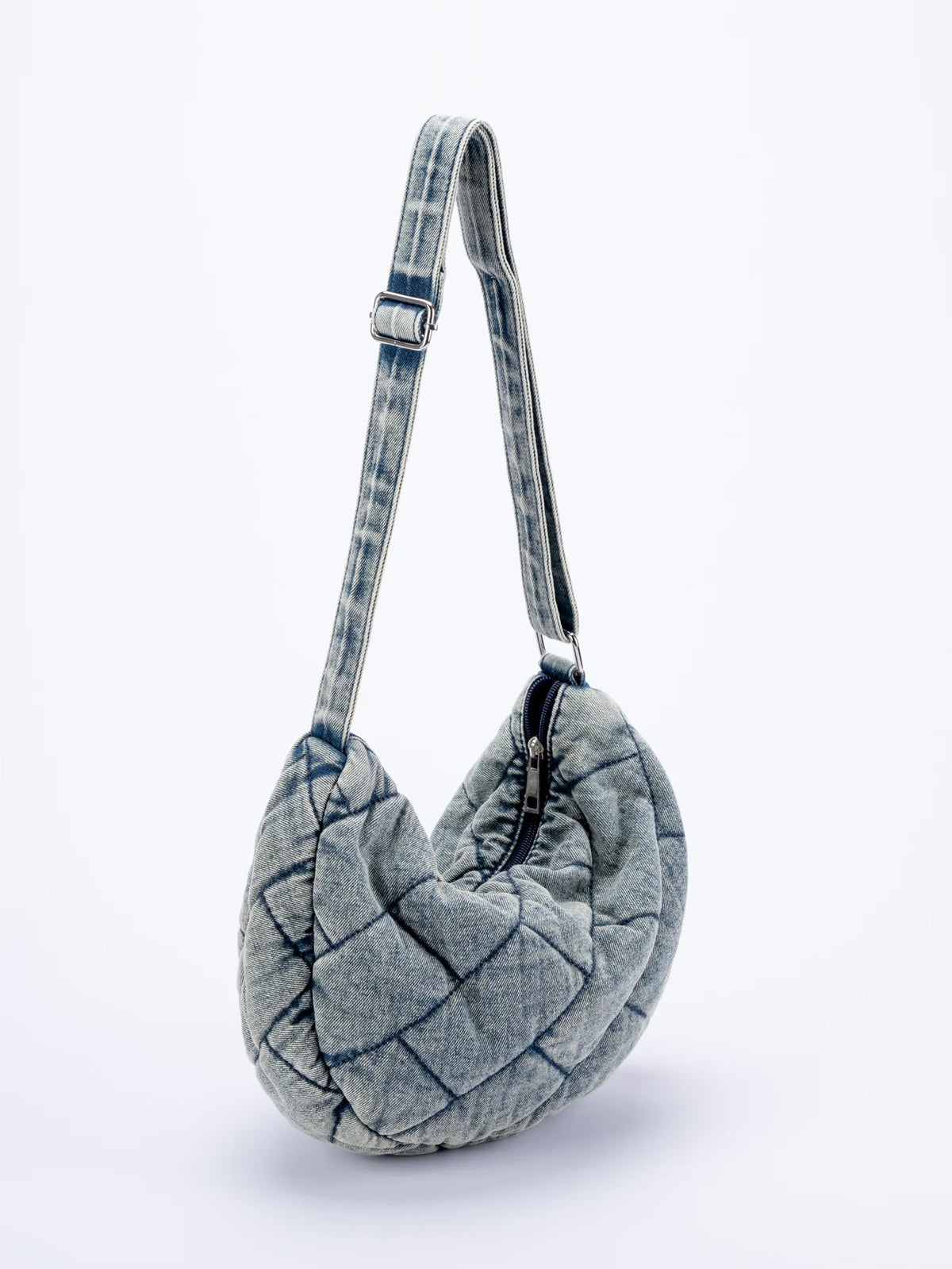 Vintage Denim Shoulder Bag Women's Large Capacity Messenger Bag Multi-pockets Satchel Bags Adjustable Strap Ladies Crossbody Bag