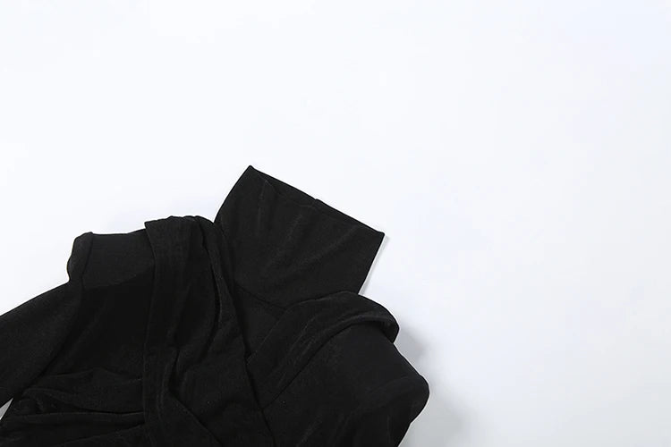 Elegant Ruched Backless Turtleneck Maxi Dress for Women