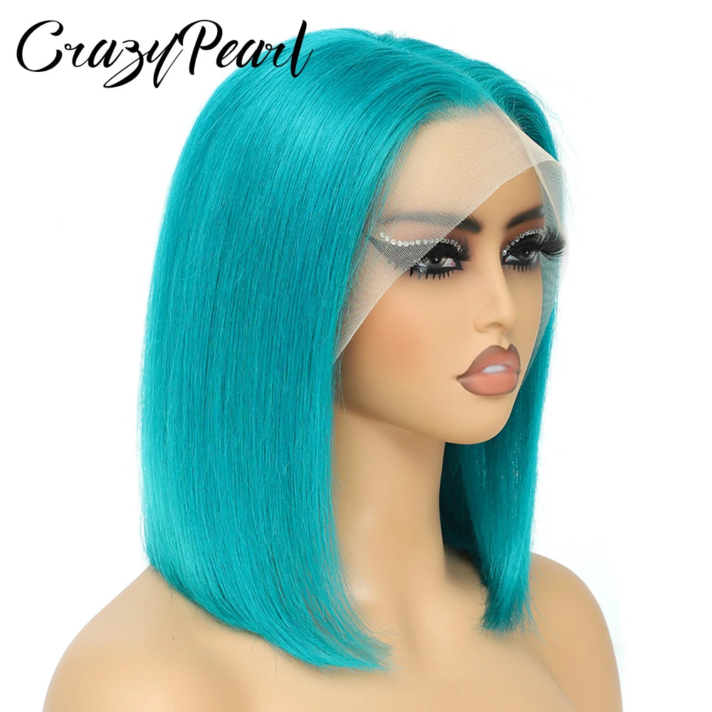 Short Transparent Lace Human Hair Bob Wig for Women