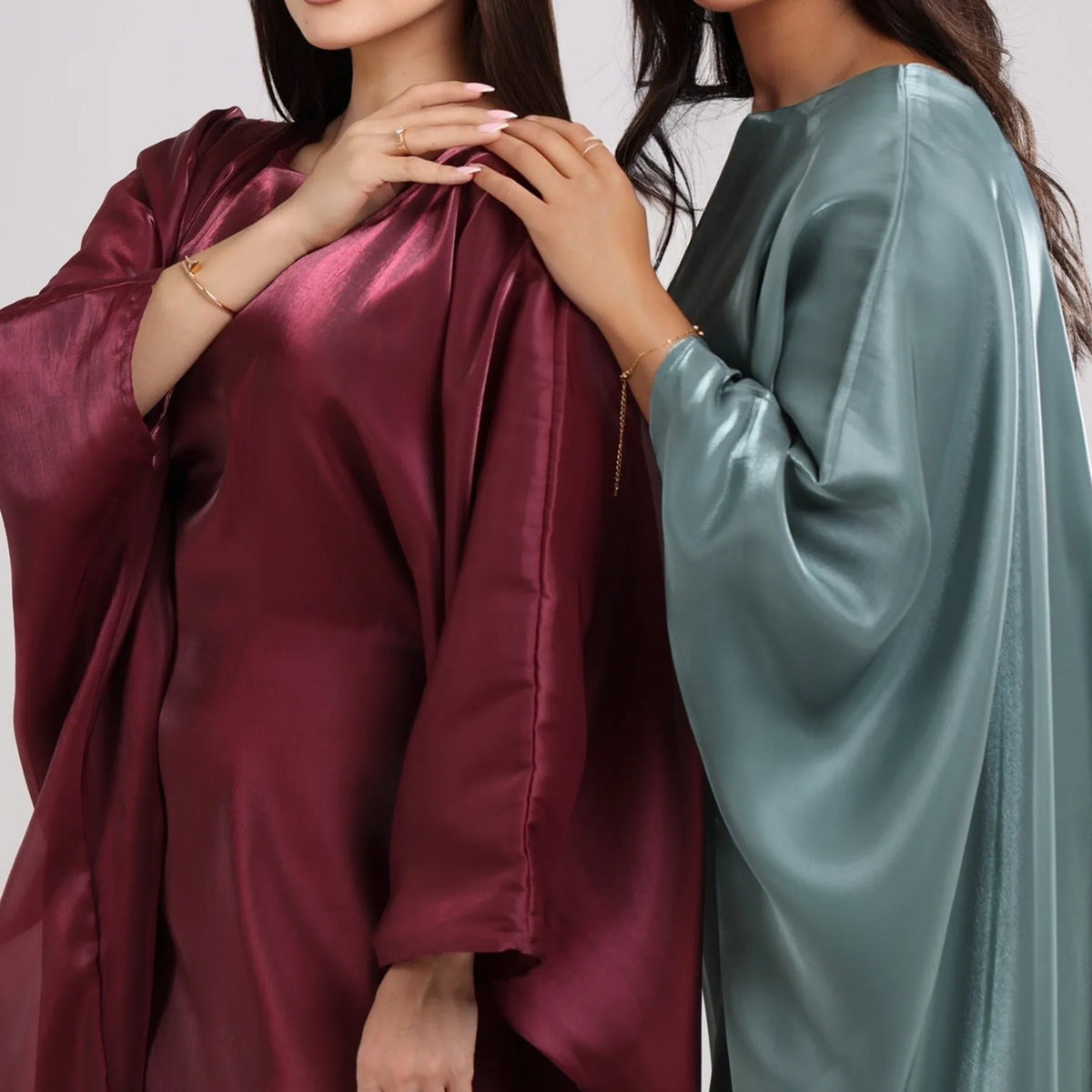 Shiny Loose Ankle-Length Kaftan Maxi Dress for Women