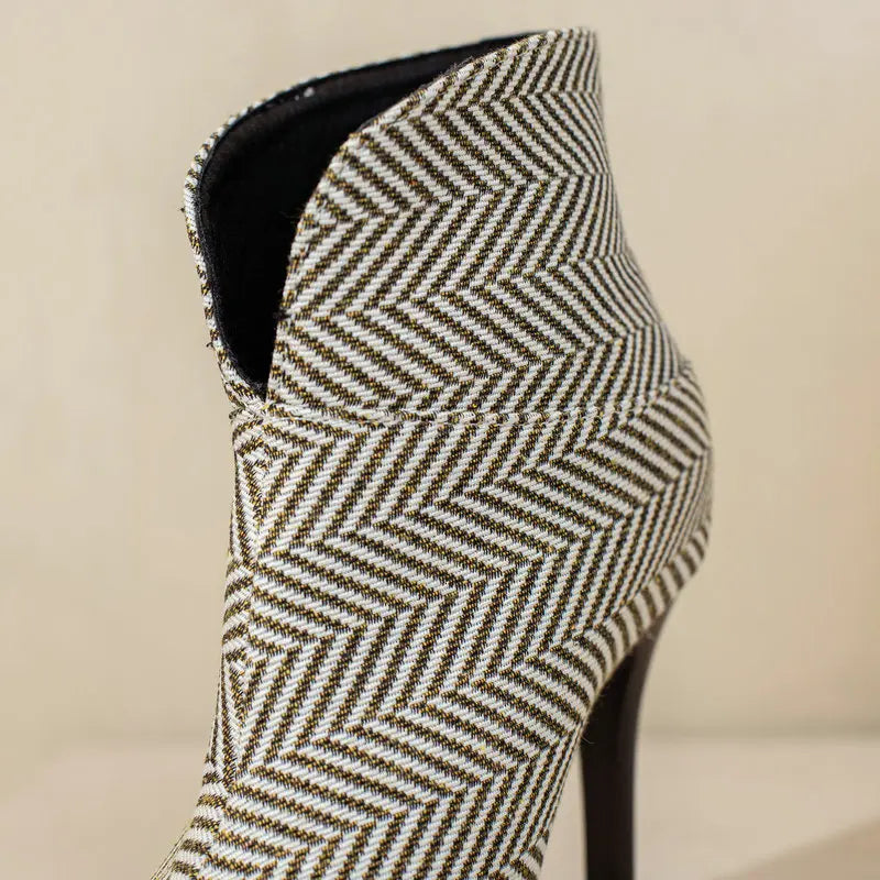 Pointed Toe High Heel Stiletto Ankle Boots for Women