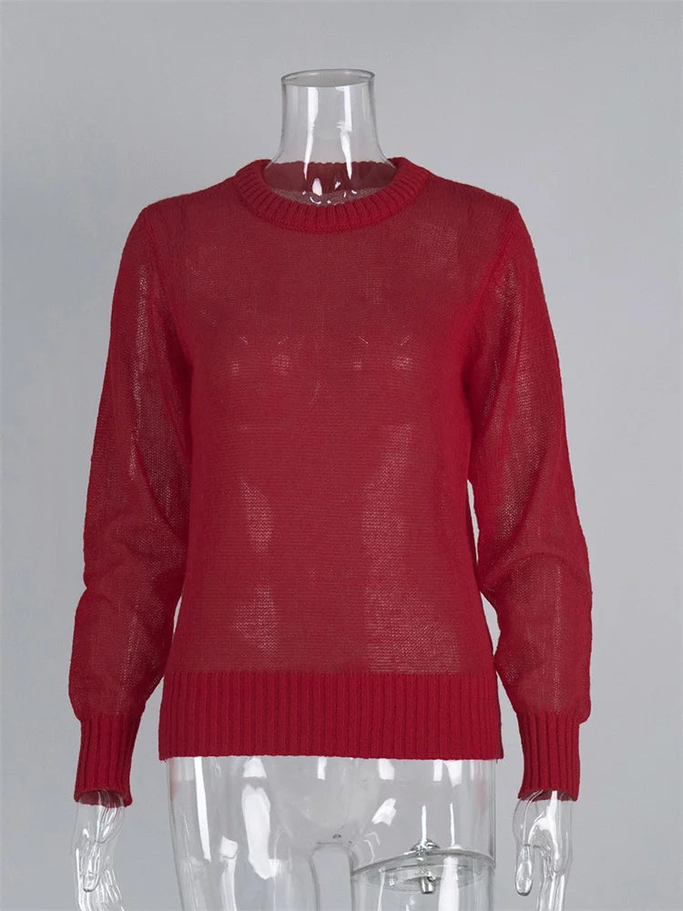 See Through Mesh Knit Sweater