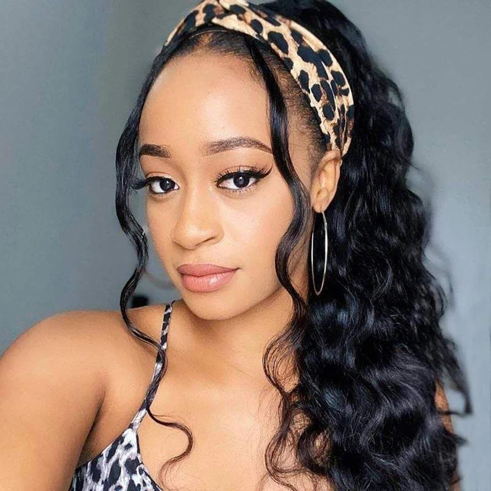 Headband Wig Human Hair Body Wave Wig 180% Density Remy Human Hair Wigs For Black Women Brazilian Ready To Wear Wig