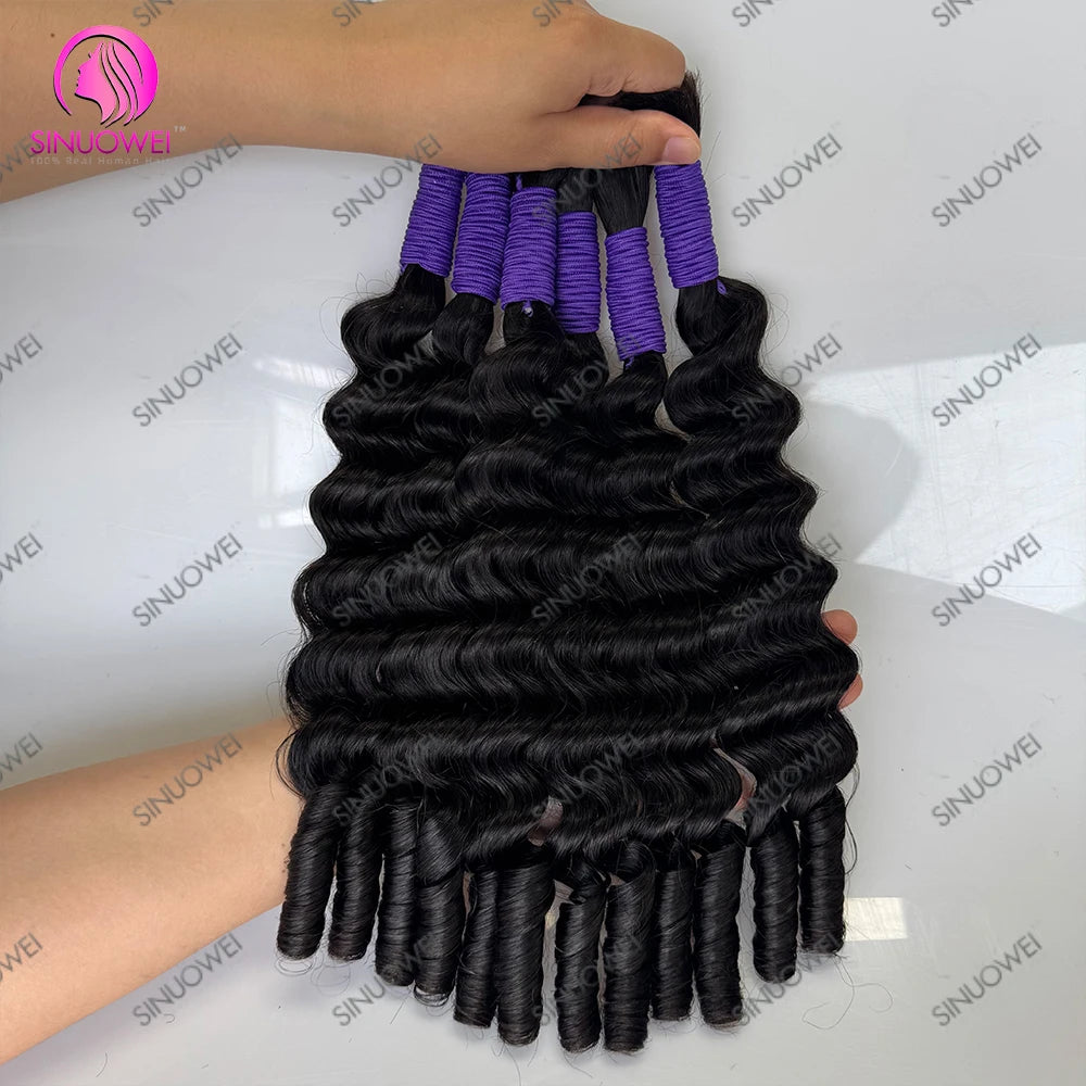 Deep Wave Human Hair Braiding Extensions for Women