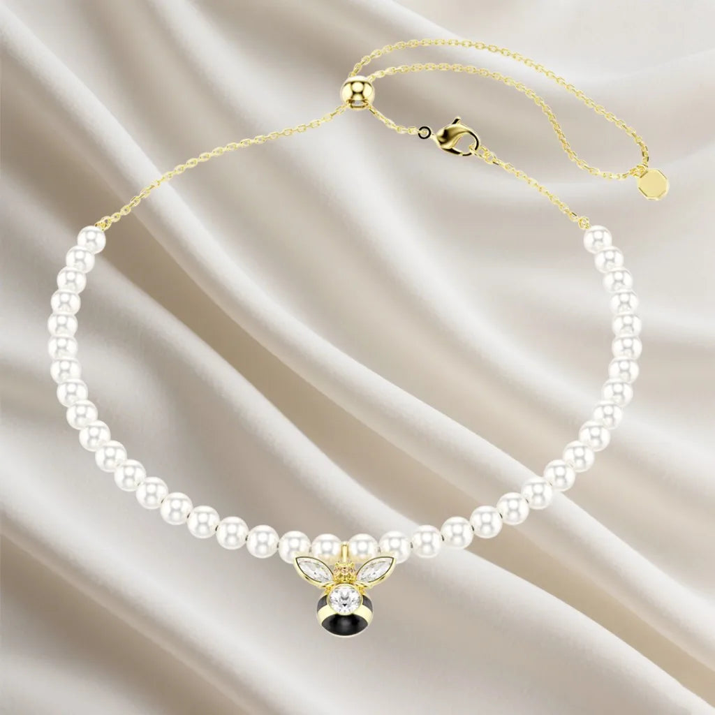 Sparkling Inlaid Pearl Pendant Jewelry Set for Women