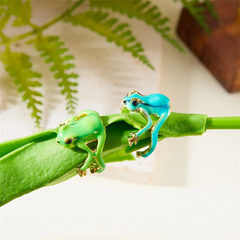 Adjustable Green Tree Frog Ring