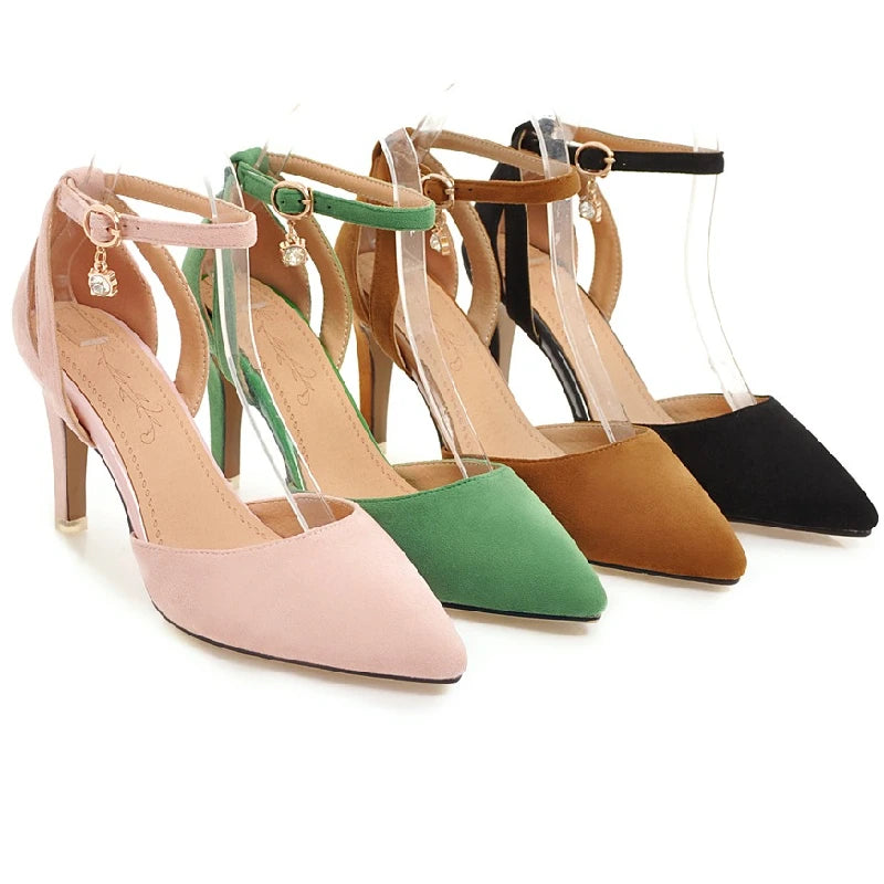 Elegant Pointed Toe Buckle Pumps