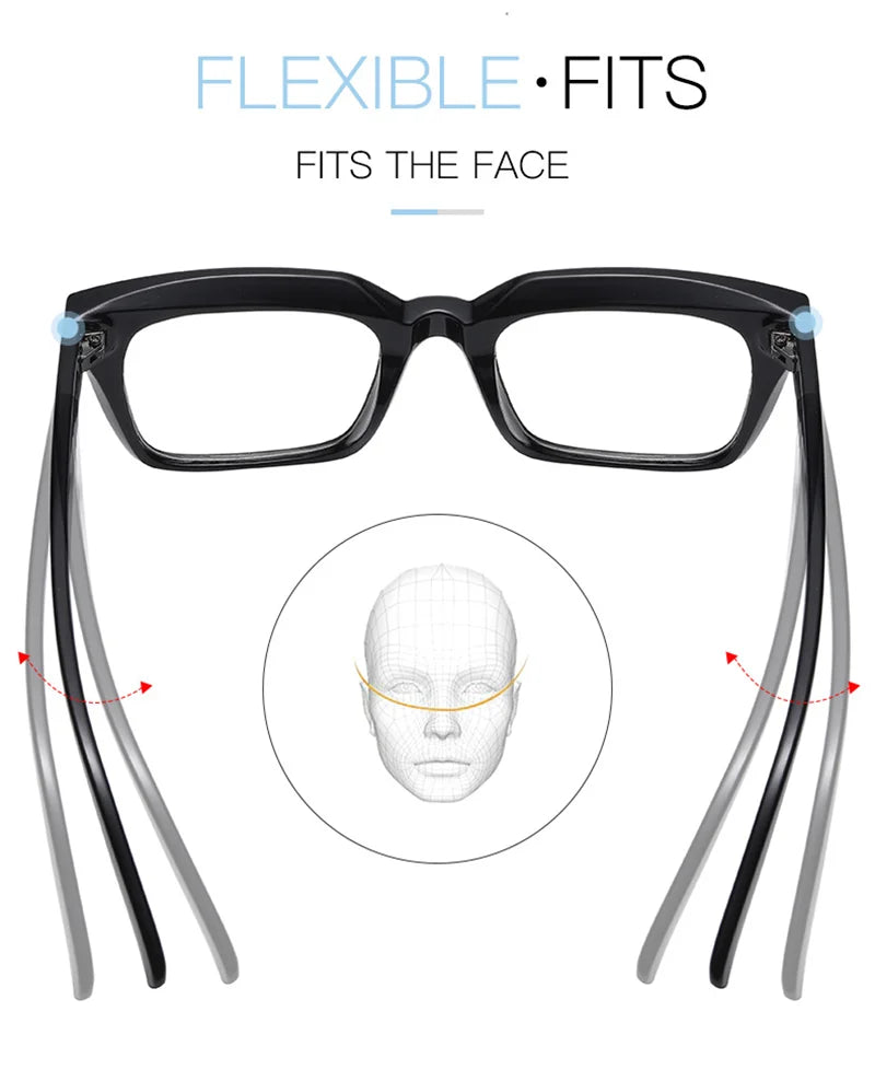 Oversized Square Reading Glasses With Plastic Frames for Women