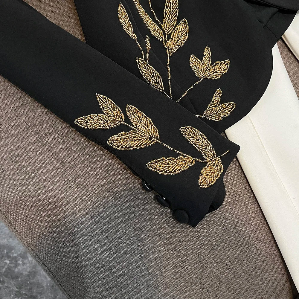 TWOTWINSTYLE Temperament Gorgeous Blazers For Women V Neck Long Sleeve Autumn Elegant Commute Blazer Female Fashion KJA533454
