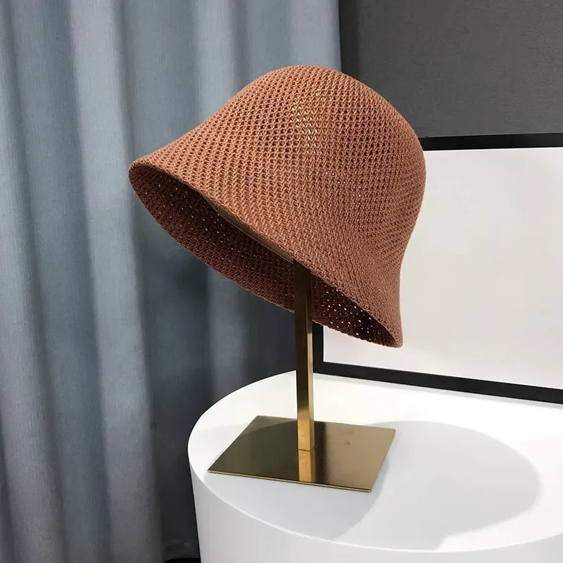 Breathable Knit Bucket Hat for Women