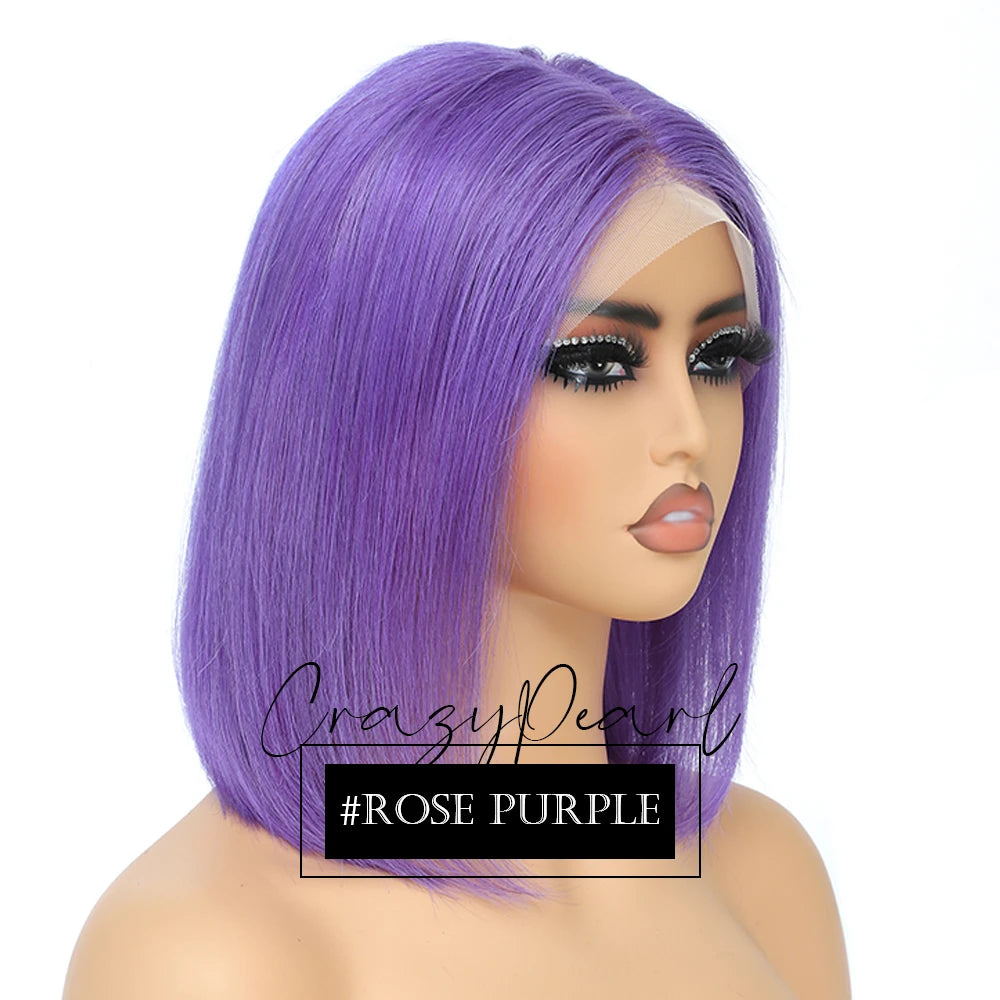 Short Transparent Lace Human Hair Bob Wig for Women