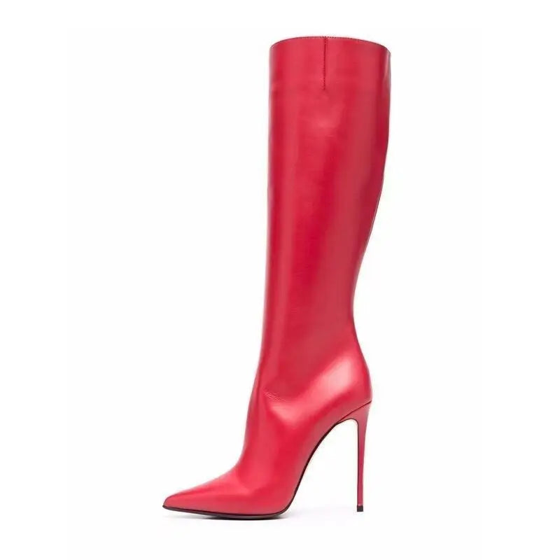Autumn Winter Pointed Toe Knee High Boots for Women
