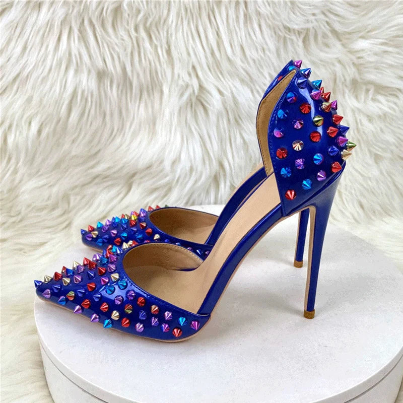 Pointed Toe Studded High Heel Gladiator Sandals for Women